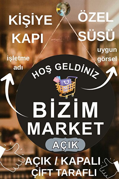 Nod Kişiye Özel İşletme İsimli İpli Ahşap Kapı Duvar Süsü, Bakkal Manav Telefoncu Cafe Dekoru