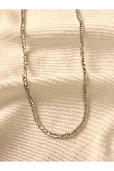 Melanj Craft Waterway Stone Steel Necklace - Silver