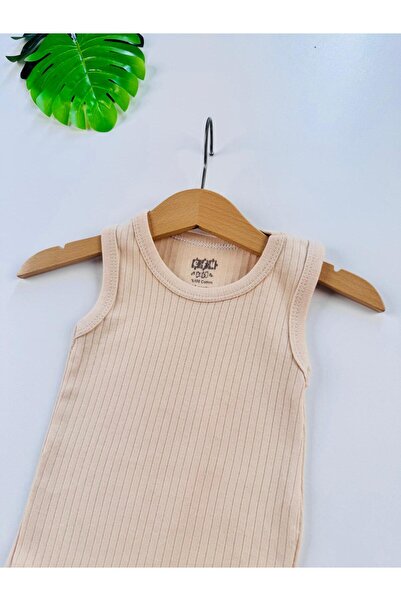 EFU BABY 100% Cotton Corded Fabric Straps Baby Undershirt Bodysuit