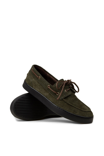 Deery Men's Genuine Suede Green Casual Marine Shoes
