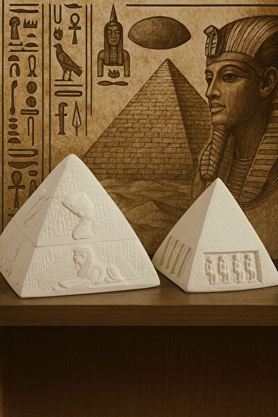 Sisay Home Piramit Figürlü Dekoratif Obje Seti – Mısır Heykel Biblo