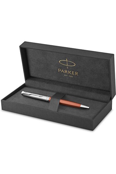 Parker Sonnet Essential Ballpoint Pen - Metallic Orange with Palladium Trim, Medium Tip (Black Ink)