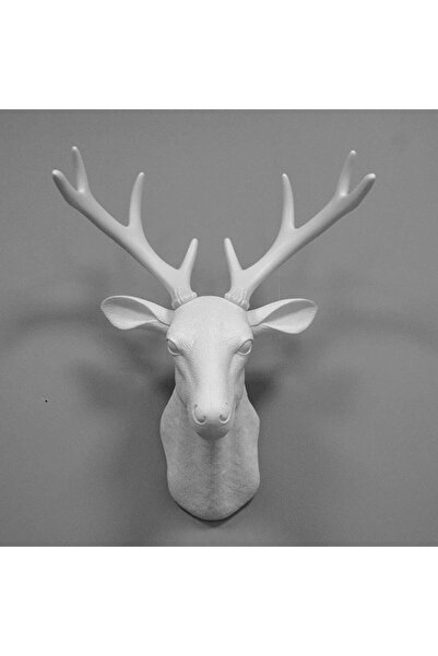 Other Wall decor with a faux deer head design, mounted in the shape of an animal head for wall decoration, white color.
