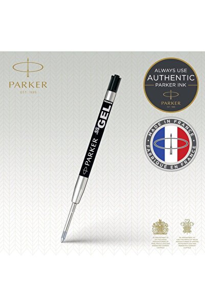 Parker Quinc Gel Ink Refill, 0.55 mm, Fine Tip, Black Ink, 1 Pack - 2185