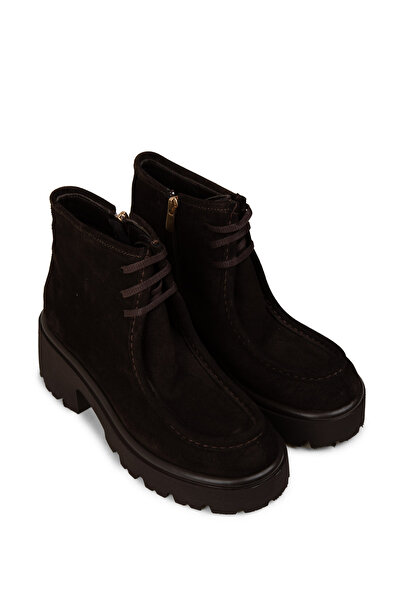 Deery Women's Genuine Suede Brown Boots