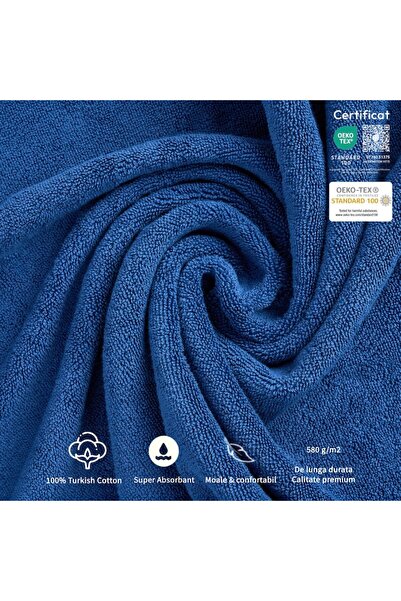 OEM Pure Terry Hand/Face Towel 50x100 cm - 100% Turkish Cotton, 580 g/m², Indigo
