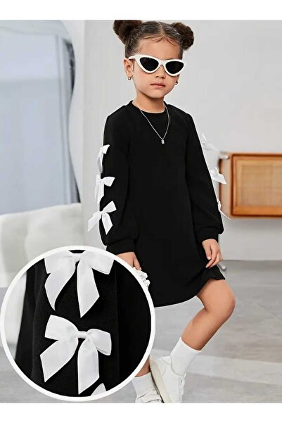 BEBEĞİME ÇORAP Φόρεμα για κορίτσια με μακρυμάνικο φιόγκο