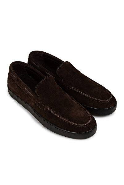 Deery Men's Brown Genuine Suede Loafer Shoes