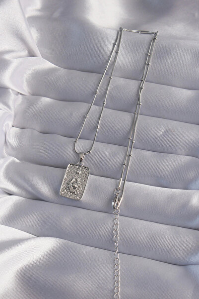 HarmonyAura 316L Steel Chain Silver Color Laser Engraved Eye Figure Tarot Necklace