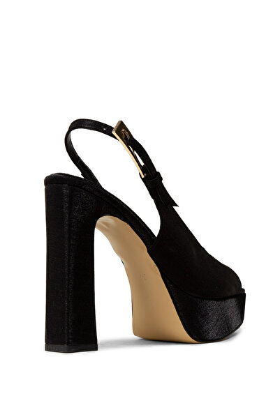 Deery Women's Black Satin Evening Shoes