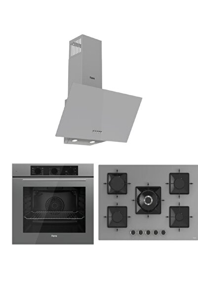 Ferre Flowart Serisi (QBL62CPR SS038 D088) Ankastre Set
