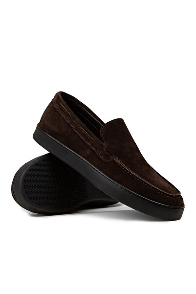 Deery Men's Brown Genuine Suede Loafer Shoes