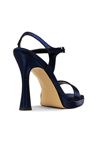 Deery Women's Navy Blue Satin Evening Shoes