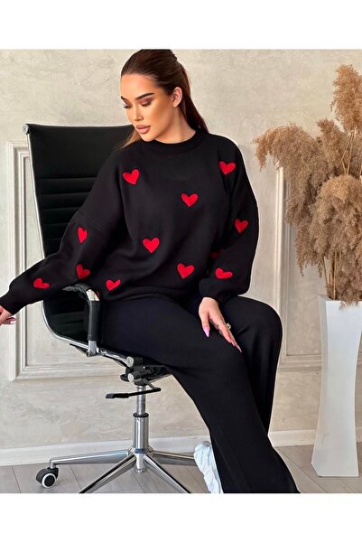 styleFlex Set with embroidered hearts made of elastic knit, 50% viscose