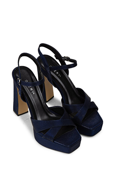 Deery Women's Navy Blue Evening Dress Platform Heel Shoes