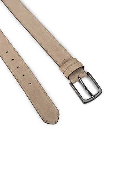 Deery Genuine Suede Beige Men's Belt