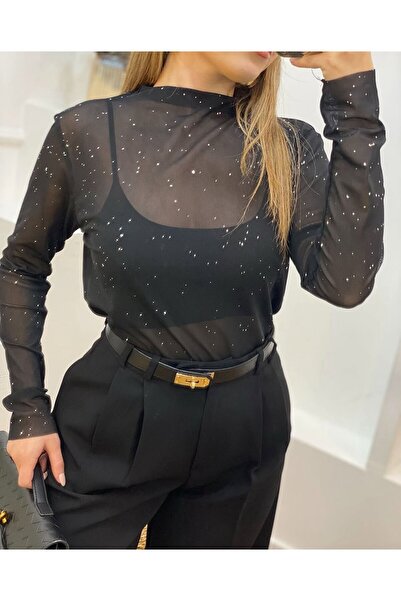 SHOP MY بلوزة شيفون مزينة بالحجر