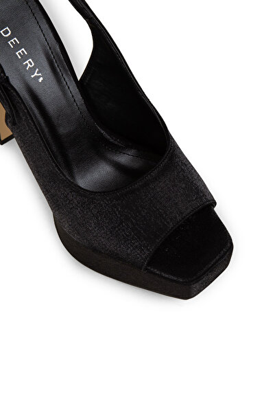 Deery Women's Black Satin Evening Shoes