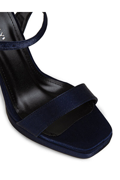 Deery Women's Navy Blue Satin Evening Shoes