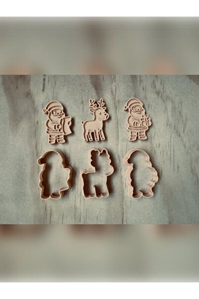 Filkorium3D طقم قوالب وقواطع بسكويت عيد الميلاد - 5.5 سم - بلاستيك - قالب عجي...