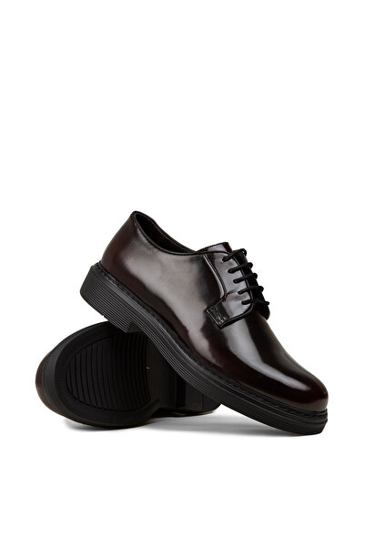 Deery Men's Burgundy Genuine Leather Casual Shoes