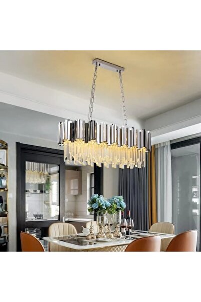 OEM BLOIS Regalis Crystal Chandelier 10xE14, Diameter 80cm, Silver, Adjustable Height