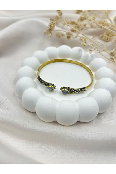Lunarie ) Antique Authentic Bohemian Handcuff Bracelet – Moonstone Look Drop ...