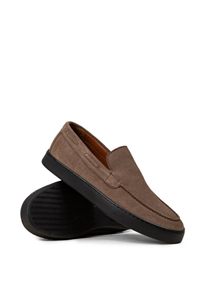 Deery Men's Genuine Suede Mink Color Loafer Shoes