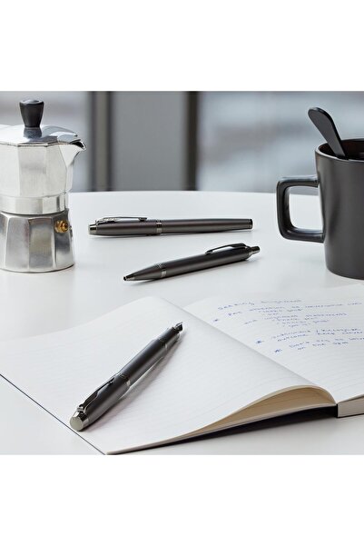 Parker IM Monochrome Ballpoint Pen - Metallic, Medium Tip, Blue Ink - 10057