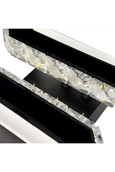 OEM QUADRIS Crystal LED Chandelier 24W, 2 Squares, Cool/Warm/Neutral, Dimmable, Black