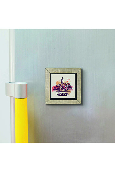Souvenest Jerusalem Visual Printed MDF Magnetkrg-067 Refrigerator Ornament