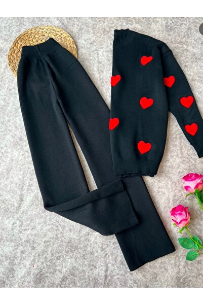 styleFlex Set with embroidered hearts made of elastic knit, 50% viscose