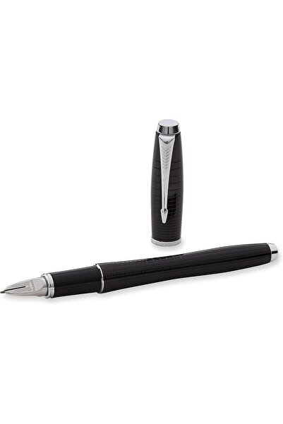 Parker قلم حبر باركر اوربان السائل الفاخر بالتقنية الخامسة، بنقطة متوسطة-اسود منقوش - 6410