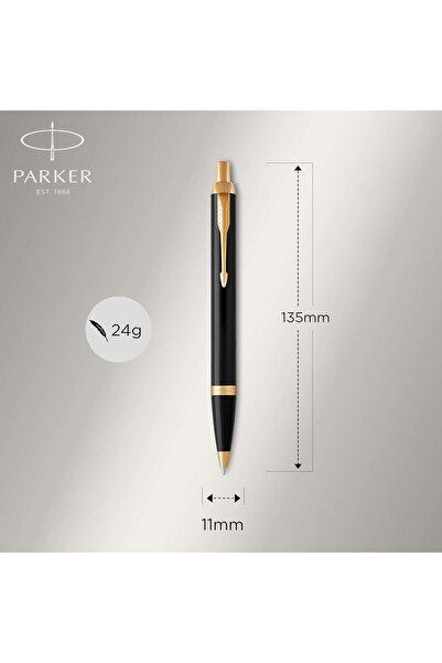 Parker IM Duo Gift Set - Ballpoint & Fountain Pen, Glossy Black with Gold Trim