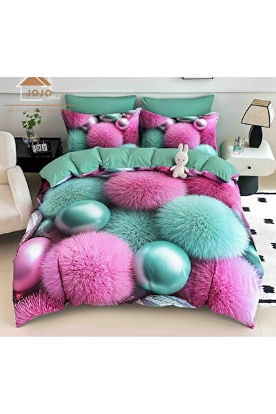 MHR Christmas 5D Print Bed Linen Set, Double Bed, 6-piece (180x200 fitted, 200x230 duvet, 2x55x80 & 2x70