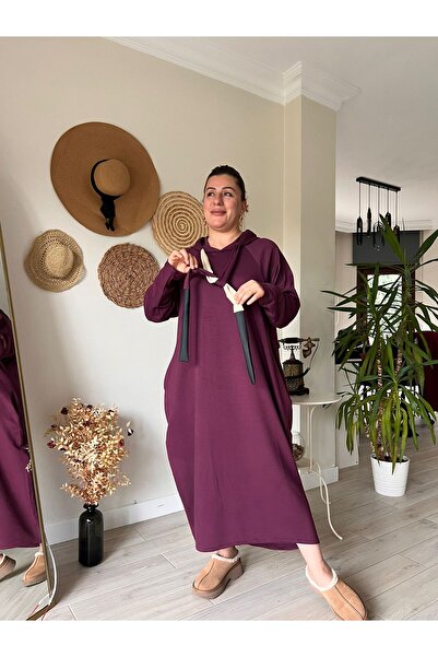 MJORA Modal Fabric Hooded Oversized Dress