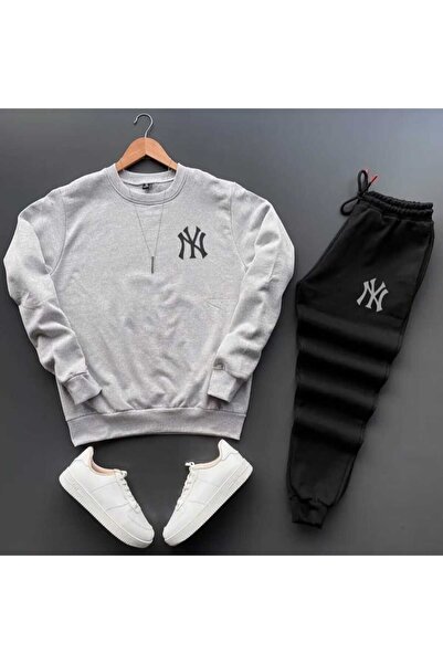 woonkey Unisex Bay Ny Printed Tracksuit Set Cotton 2-Piece Set