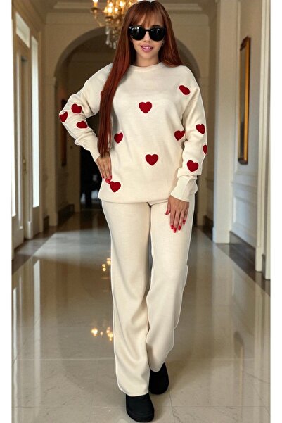 styleFlex Set with embroidered hearts made of elastic knit, 50% viscose