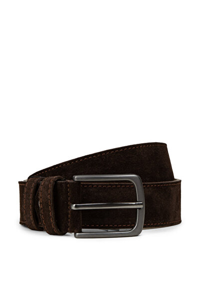 Deery Genuine Suede Brown Men's Belt