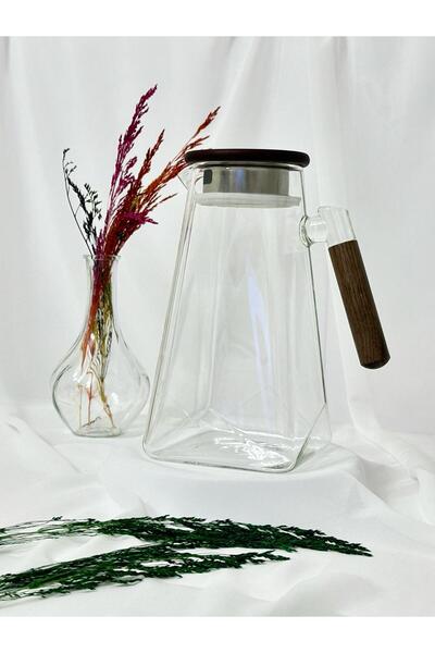 aden glass Akasya Kapak Ve Kulplu Sızdırmaz Süzgeçli Isıya Dayanıklı Cam Süra...