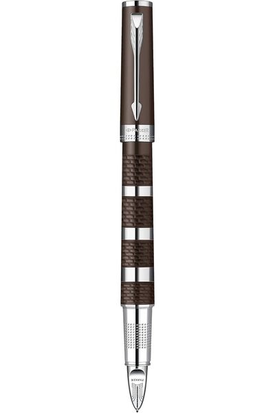Parker Parker Brown Rubber and Metal Fountain Pen with Chrome Edges | 5th Tech Mode | Gift Box | 6021