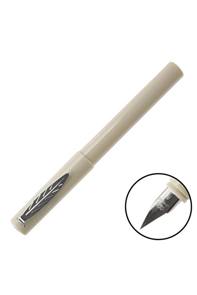 jinhao Dolma Kalem Yaprak Klipsli Fine Mat Beyaz