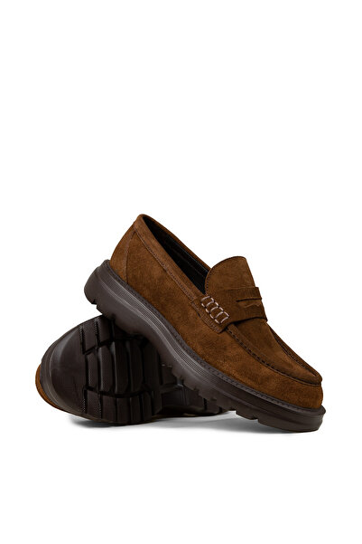 Deery Men's Genuine Suede Tan Color Loafer Shoes