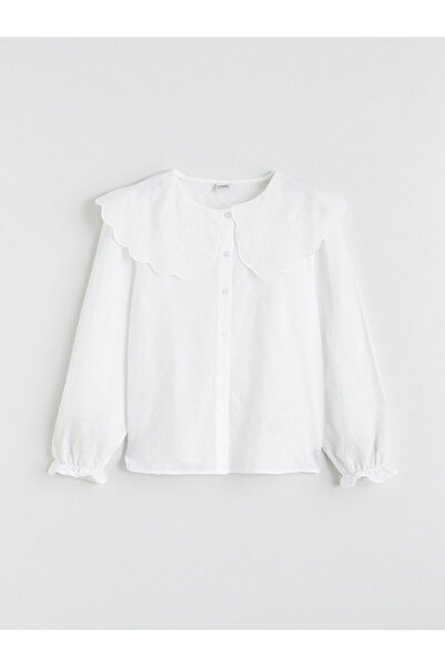 LC Waikiki Peak Yeni Sezon Bebe Yaka Kız Çocuk Gömlek