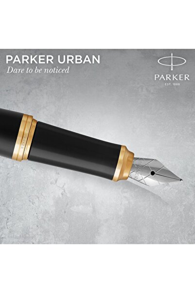 Parker Urban Duo Gift Set – Ballpoint & Rollerball, Matte Black with Gold Trim, Blue Refill