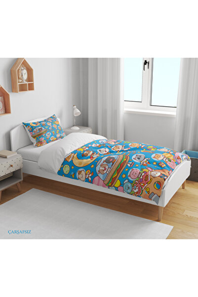 Erays Home Teddy Bear Patterned 3D Digital Printed Single Size Children's Duvet Cover Set Without Sheets Sleeping Set