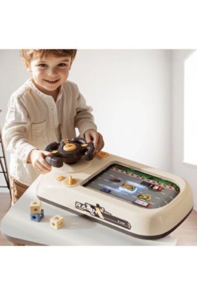 CeBros Interactive toy for children, steering wheel with music and sound effects, driving simulation, Cream