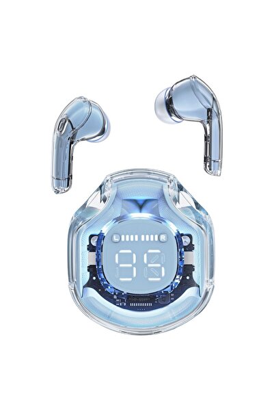 OEM Wireless Earbuds X77 — Type-C, IPX4, AI Noise Reduction, Digital Display (Ice Blue)