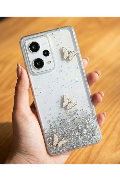Rivor Redmi Note 12 Pro 5G & Poco X5 Pro 5G Kılıf Kamera Çıkıntılı Simli Kele...