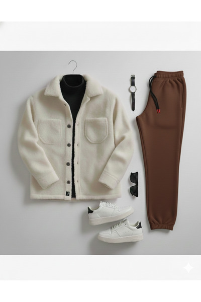 NİCE Men's Set Bottom Top Shirt Tracksuit Long Sleeve Bottom Top Set